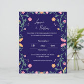 Einladung zur Hochzeit hübscher, komplizierter Blu (Stehend Vorderseite)