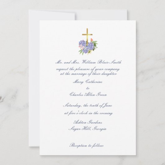 Einladung zur Hochzeit, Hydrangea, Jahrestag (Vorderseite)