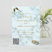 Einladung zur Hochzeit Ihres QR Code Gold (Stehend Vorderseite)