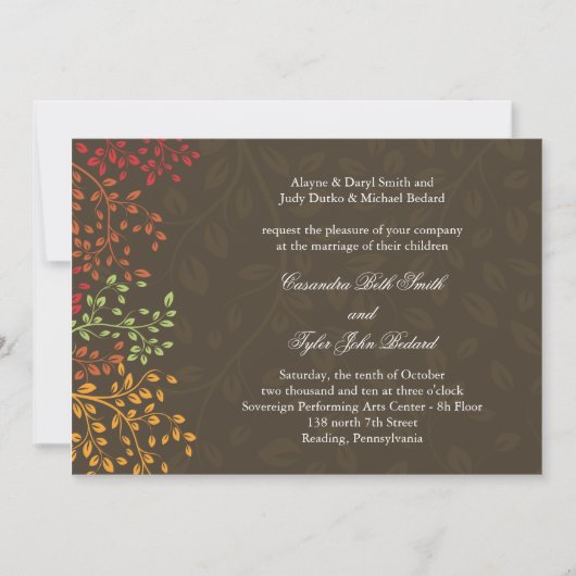 Einladung zur Hochzeit im Herbst (Vorderseite)