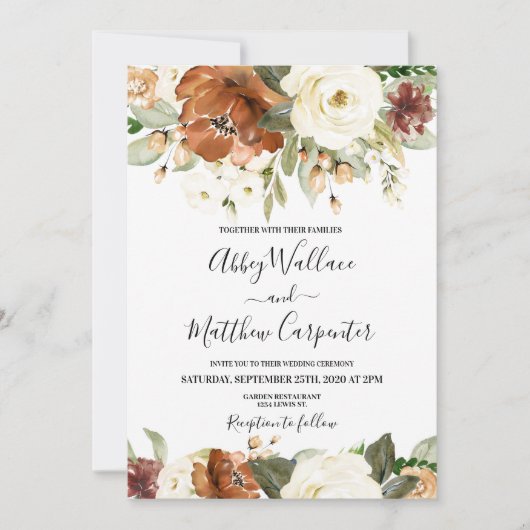 Einladung zur Hochzeit im Herbst (Vorderseite)