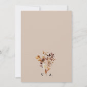 Einladung zur Hochzeit im Herbst Monogramm (Rückseite)