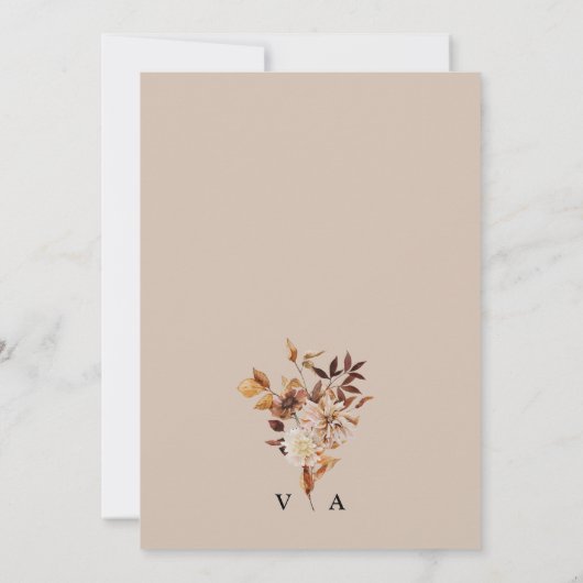 Einladung zur Hochzeit im Herbst Monogramm (Rückseite)