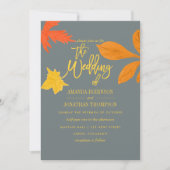 Einladung zur Hochzeit im Herbst von hellen Orange (Vorderseite)