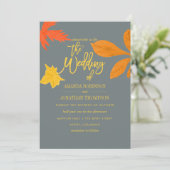 Einladung zur Hochzeit im Herbst von hellen Orange (Stehend Vorderseite)