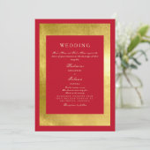 Einladung zur Hochzeit im indischen Rot- und Golds (Stehend Vorderseite)