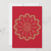 Einladung zur Hochzeit im indischen Rot- und Golds (Rückseite)