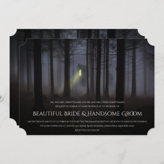 Einladung zur Hochzeit im Spuk Haus (Vorne/Hinten)