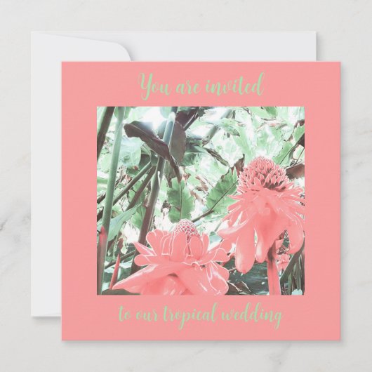 Einladung zur Hochzeit im tropischen Pfirsichgarte (Vorderseite)