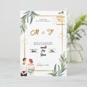 Einladung zur Hochzeit im verzauberten Garten | Wh (Stehend Vorderseite)