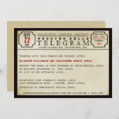 Einladung zur Hochzeit im Vintagen Telegrammstil (Vorne/Hinten)
