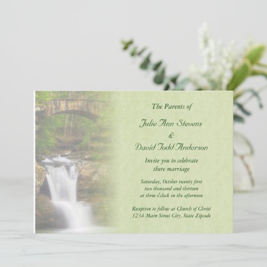 Einladung zur Hochzeit im Wasserfall (Stehend Vorderseite)
