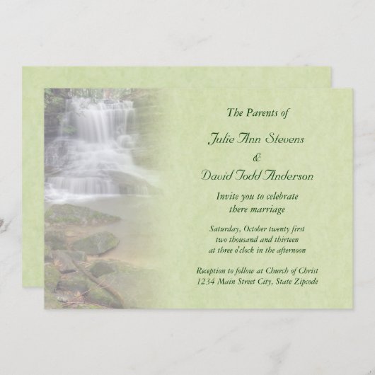 Einladung zur Hochzeit im Wasserfall (Vorne/Hinten)