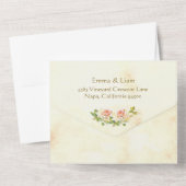 Einladung zur Hochzeit in antiker Rose (Rückseite)