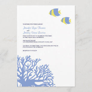 Einladung zur Hochzeit in Blau und Gelb