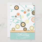 Einladung zur Hochzeit in Blau und Orange (Rückseite)