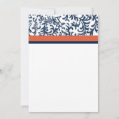 Einladung zur Hochzeit in Blau und Orange (Rückseite)