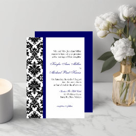 Einladung zur Hochzeit in Blau und Schwarz