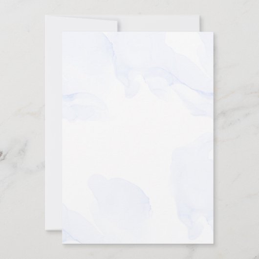 Einladung zur Hochzeit in Blauer Flora (Rückseite)