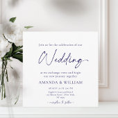 Einladung zur Hochzeit in Blauer Flora