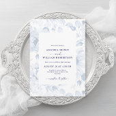 Einladung zur Hochzeit in Blauer Flora