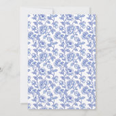 Einladung zur Hochzeit in Blauer Flora (Rückseite)