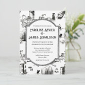 Einladung zur Hochzeit in Boston Toile (Stehend Vorderseite)