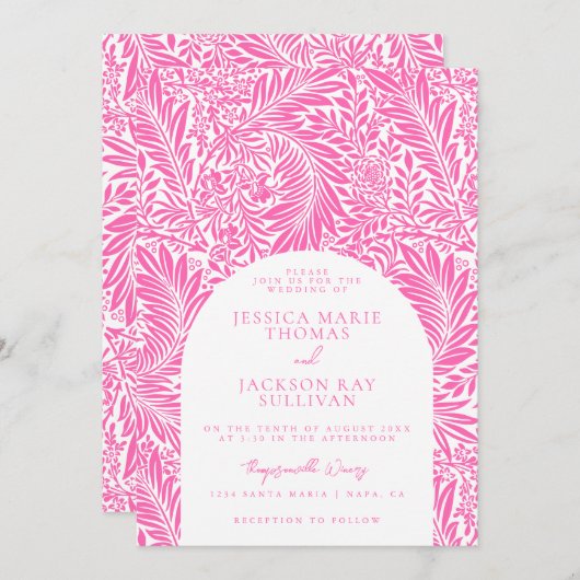 Einladung zur Hochzeit in Botanisch-floralen Hochz (Vorne/Hinten)