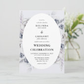 Einladung zur Hochzeit in botanischen Winterblätte (Stehend Vorderseite)