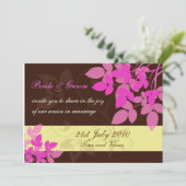 Einladung zur Hochzeit in Braun und Rosa (Stehend Vorderseite)