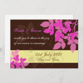 Einladung zur Hochzeit in Braun und Rosa (Vorne/Hinten)