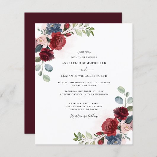 Einladung zur Hochzeit in Burgund (Vorne/Hinten)