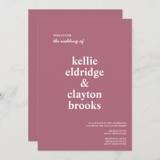 Einladung zur Hochzeit in Burgund (Vorne/Hinten)