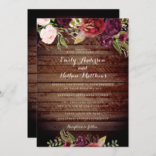 Einladung zur Hochzeit in Burgund (Vorne/Hinten)