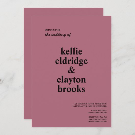 Einladung zur Hochzeit in Burgund (Vorne/Hinten)