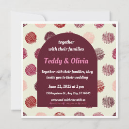 Einladung zur Hochzeit in Burgund Arch & Red Circl