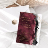 Einladung zur Hochzeit in Burgund Black & Gold