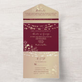 Einladung zur Hochzeit in Burgund Gold (Innen Boden)