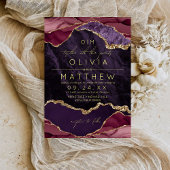 Einladung zur Hochzeit in Burgund, Lila & Gold