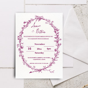 Einladung zur Hochzeit in Burgund Verzierter, komp