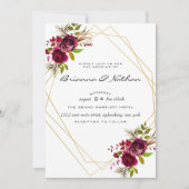 Einladung zur Hochzeit in Burgundy Geometric (Vorderseite)