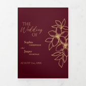 Einladung zur Hochzeit in Burgundy Gold Floral (Cover)