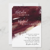 Einladung zur Hochzeit in Burgundy Gold Watercolor (Vorderseite)