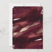 Einladung zur Hochzeit in Burgundy Gold Watercolor (Rückseite)