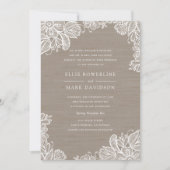 Einladung zur Hochzeit in Burlap und Lace (Vorderseite)