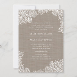 Einladung zur Hochzeit in Burlap und Lace