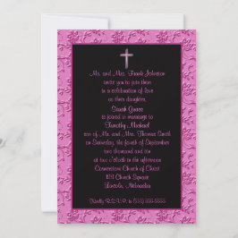 Einladung zur Hochzeit in christlichen Rosa und Sc