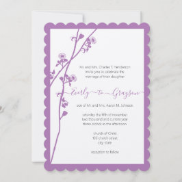Einladung zur Hochzeit in der lila Blume
