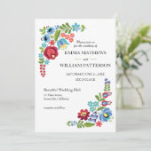 Einladung zur Hochzeit in der ungarischen Rote Ros (Stehend Vorderseite)