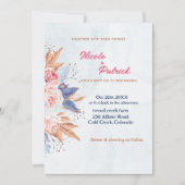 Einladung zur Hochzeit in einer farbenfrohen Wildb (Vorderseite)